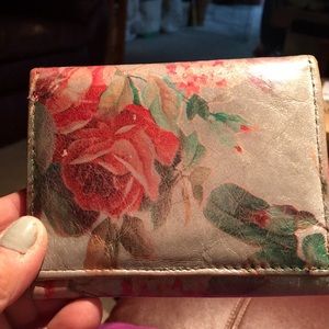 Floral and silver leather Argentinian wallet